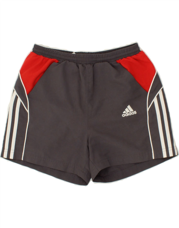 ADIDAS Boys Sport Shorts 11-12 Years Grey Colourblock Polyester Vintage Adidas and Second-Hand Adidas from Messina Hembry 