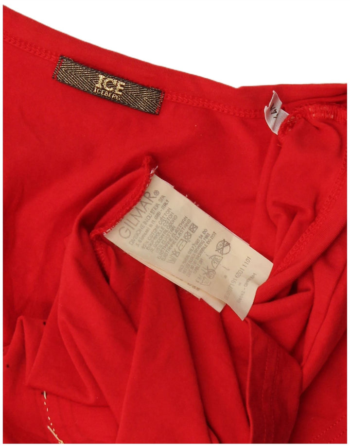 ICEBERG T-shirt graphique Popeye pour femme en coton rouge moyen UK 12