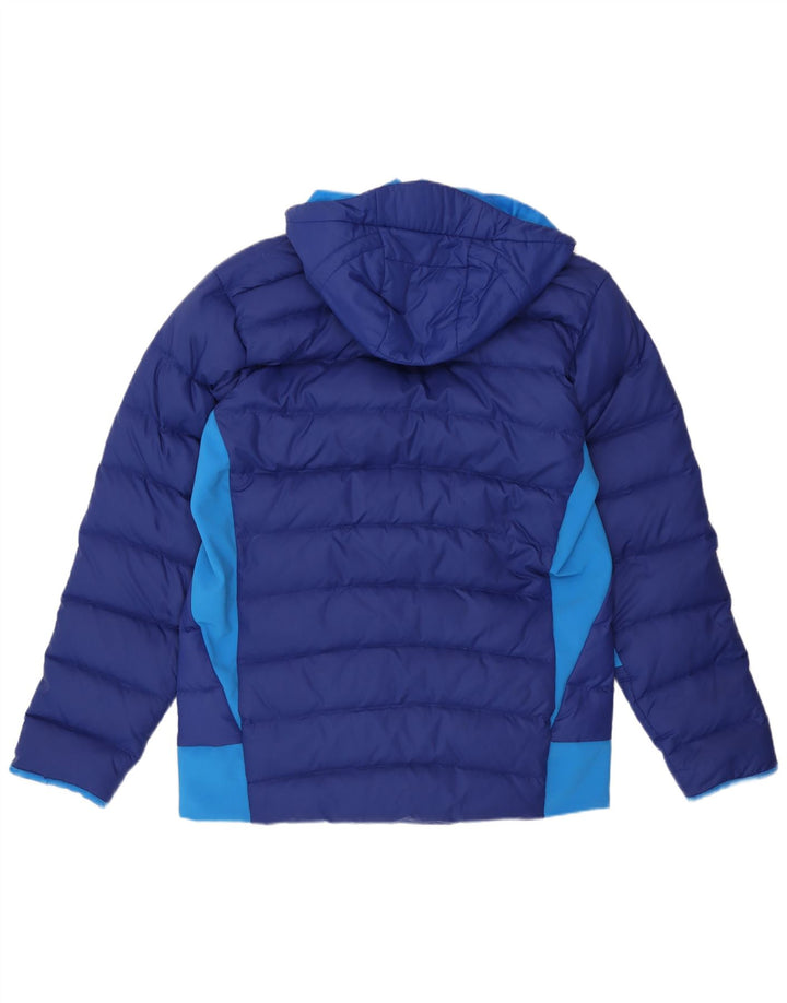 Adidas Veste rembourrée à capuche pour homme UK 40/42 Bleu moyen Colourblock