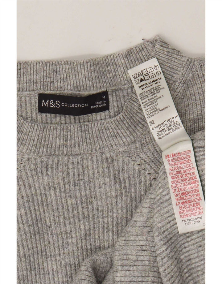 Marks & Spencer Pull à col rond pour femme UK 12 Gris moyen moucheté