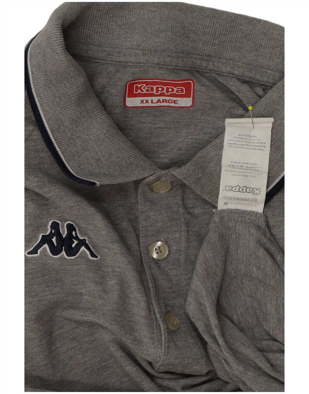 Kappa Polo Homme 2XL Gris Coton