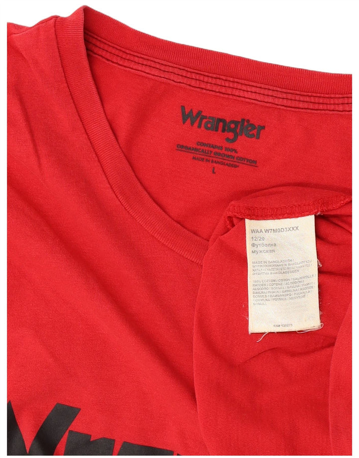 Wrangler T-shirt graphique pour hommes, grand coton rouge