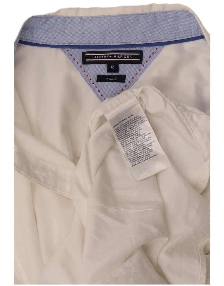 Tommy Hilfiger Chemise stretch pour femme US 12 Grand coton blanc