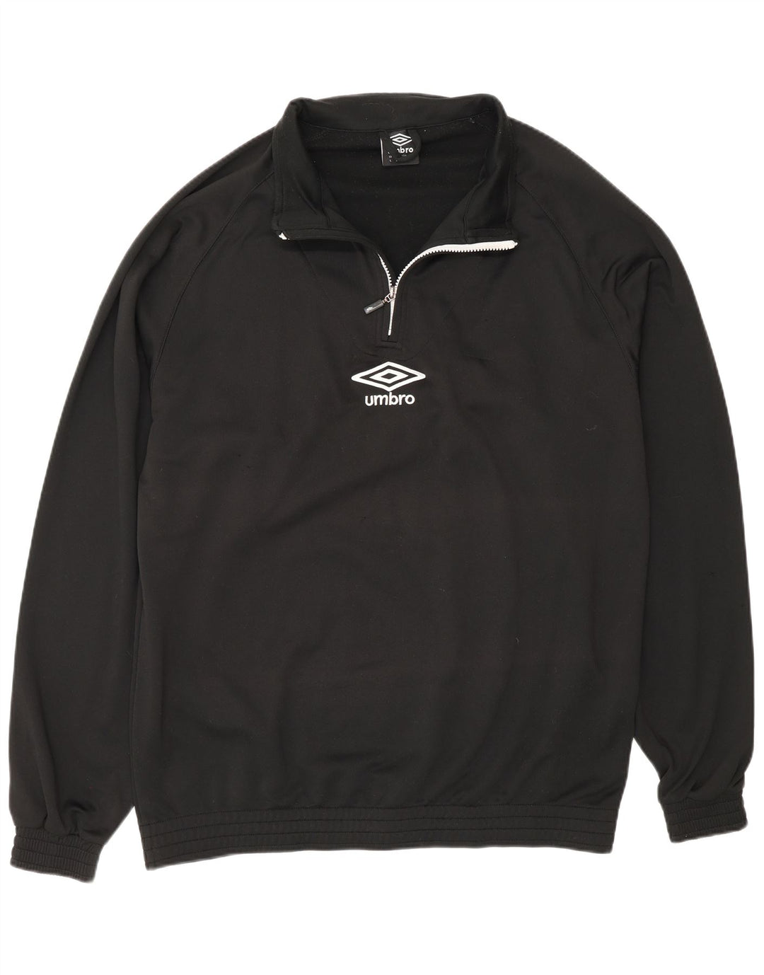 Umbro Haut de survêtement à col zippé pour homme Large Noir Polyester