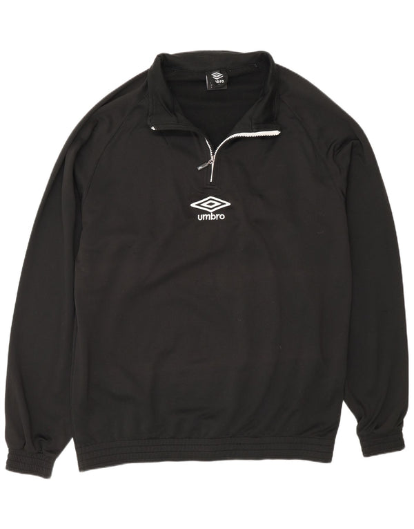 Umbro Haut de survêtement à col zippé pour homme Large Noir Polyester