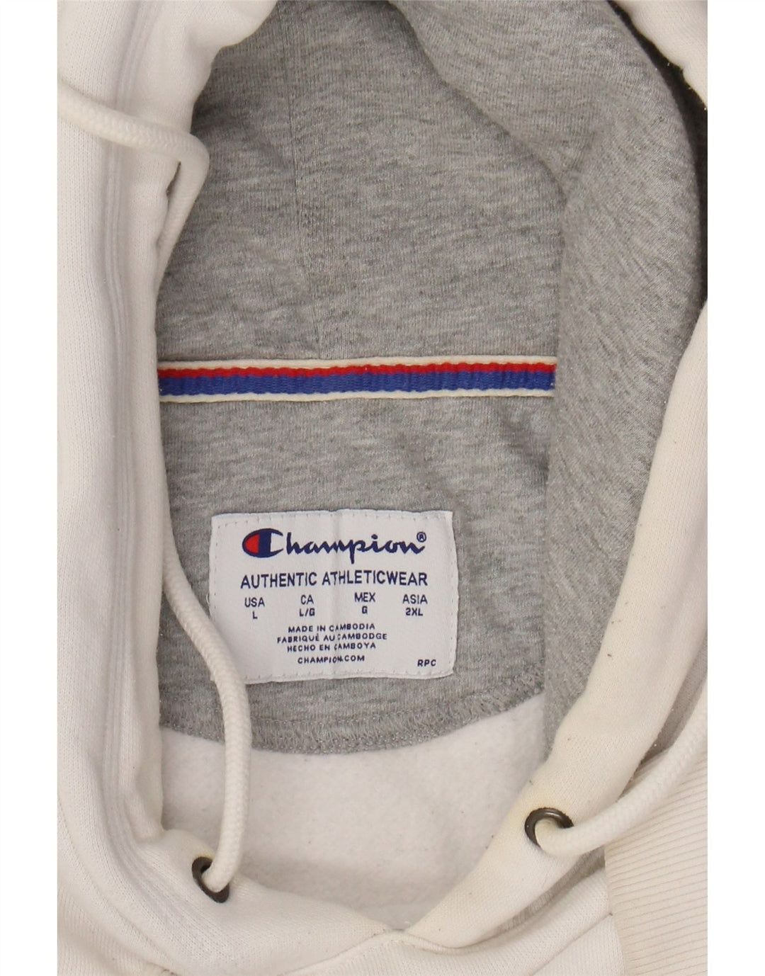 CHAMPION Pull à capuche graphique pour hommes, grand coton blanc