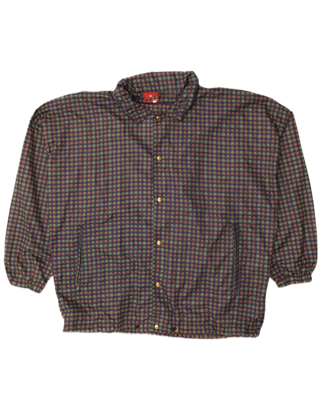 VINTAGE Veste bomber surdimensionnée pour homme UK 40 Grand pois bleu