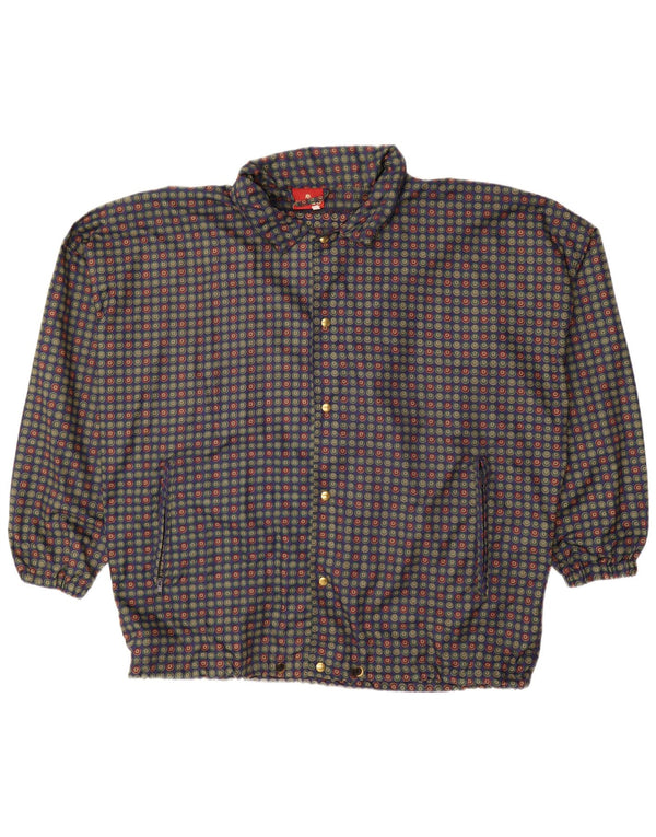 VINTAGE Veste bomber surdimensionnée pour homme UK 40 Grand pois bleu