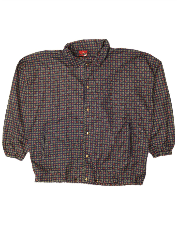 VINTAGE Veste bomber surdimensionnée pour homme UK 40 Grand pois bleu