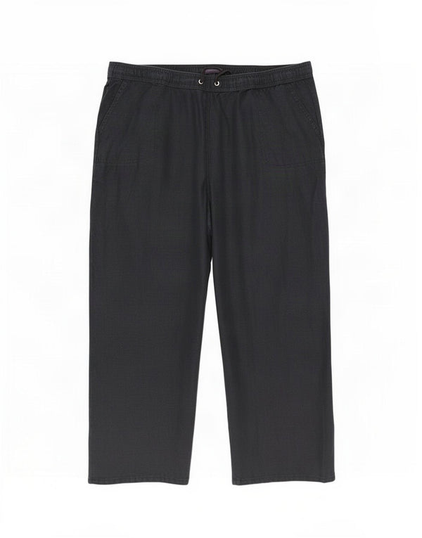 Marks & Spencer Womens Wide Leg Chino Trousers UK 22 3XL W42 L30 Black