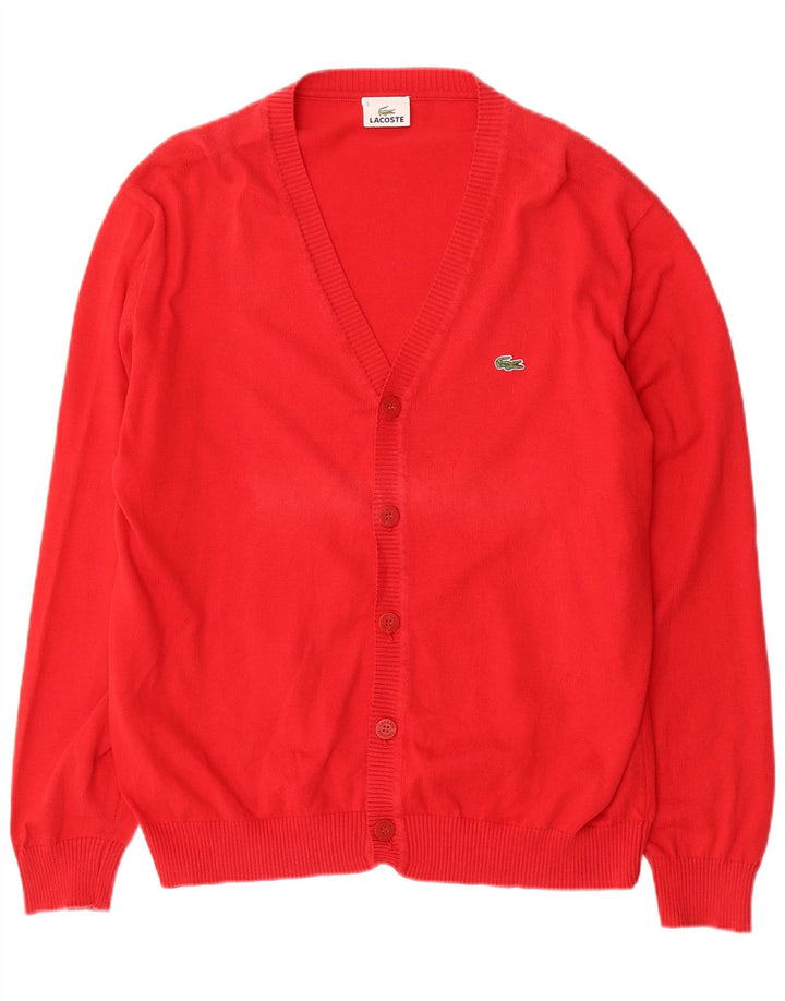 Lacoste Mens Cardigan Sweater Taille 5 Grand Coton Rouge