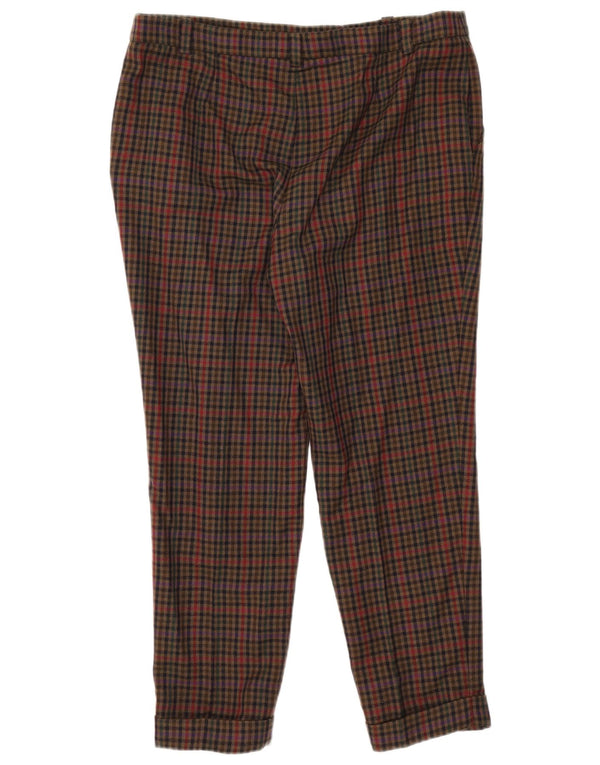 Luisa Spagnoli Pantalon court slim pour femme IT 48 XL W36 L27 Kaki Vichy