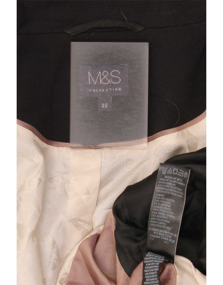 Marks & Spencer Veste blazer 1 bouton pour femme UK 22 3XL Noir Polyester