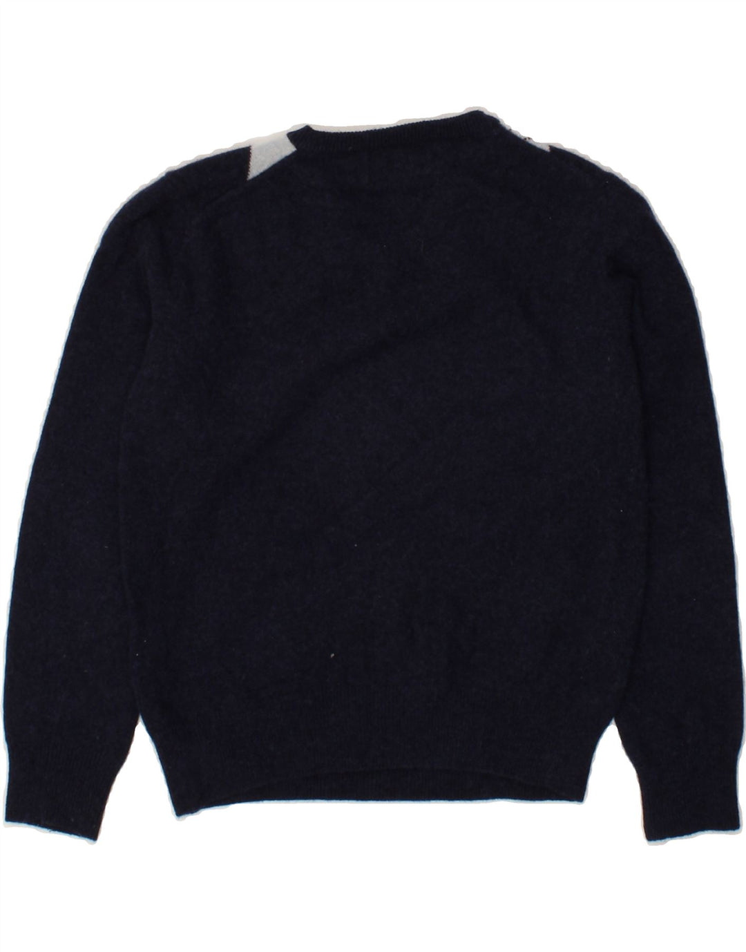 KAPPA Boys V-Neck Jumper Sweater 7-8 Years Medium Navy Blue Argyle/Diamond Vintage Kappa and Second-Hand Kappa from Messina Hembry 