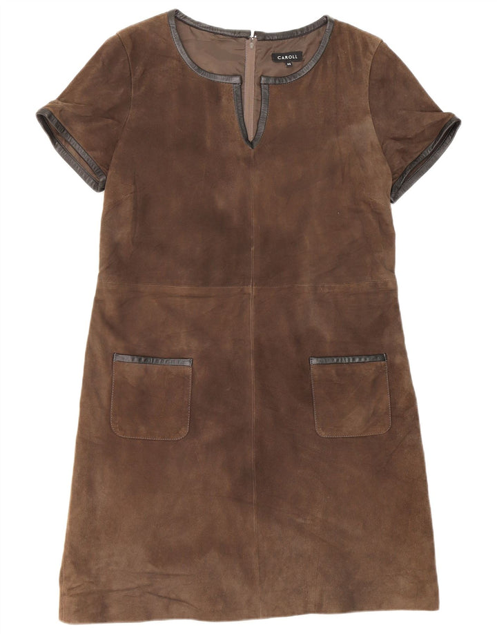 Robe droite en daim femme vintage IT 44 Marron moyen