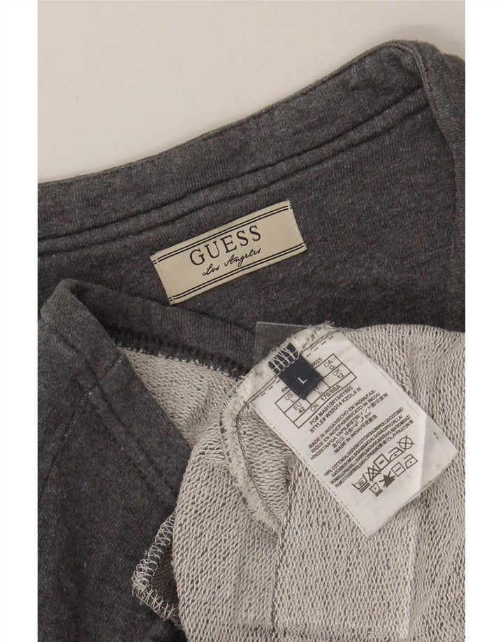 GUESS Womens Tracksuit Top Jacket UK 12 Medium Grey Cotton Vintage Guess and Second-Hand Guess from Messina Hembry 