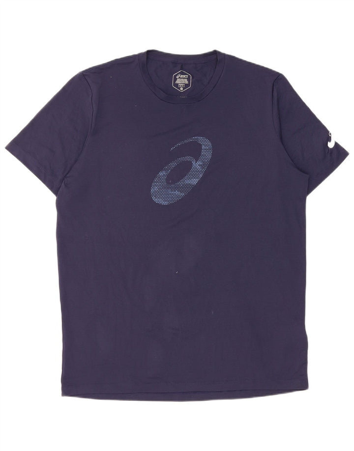 Asics T-shirt graphique pour hommes, grand, bleu marine, polyester
