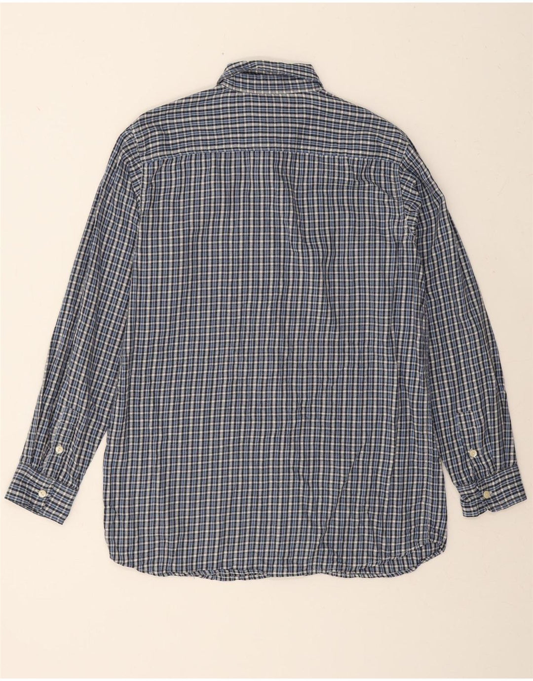CHAPS Boys Flannel Shirt 15-16 Years XL  Blue Check Cotton Vintage Chaps and Second-Hand Chaps from Messina Hembry 