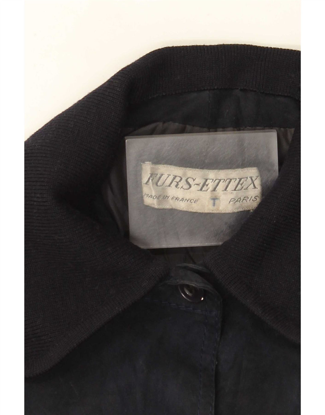 vintage Femme Suède Pardessus UK 10 Petit Bleu Marine