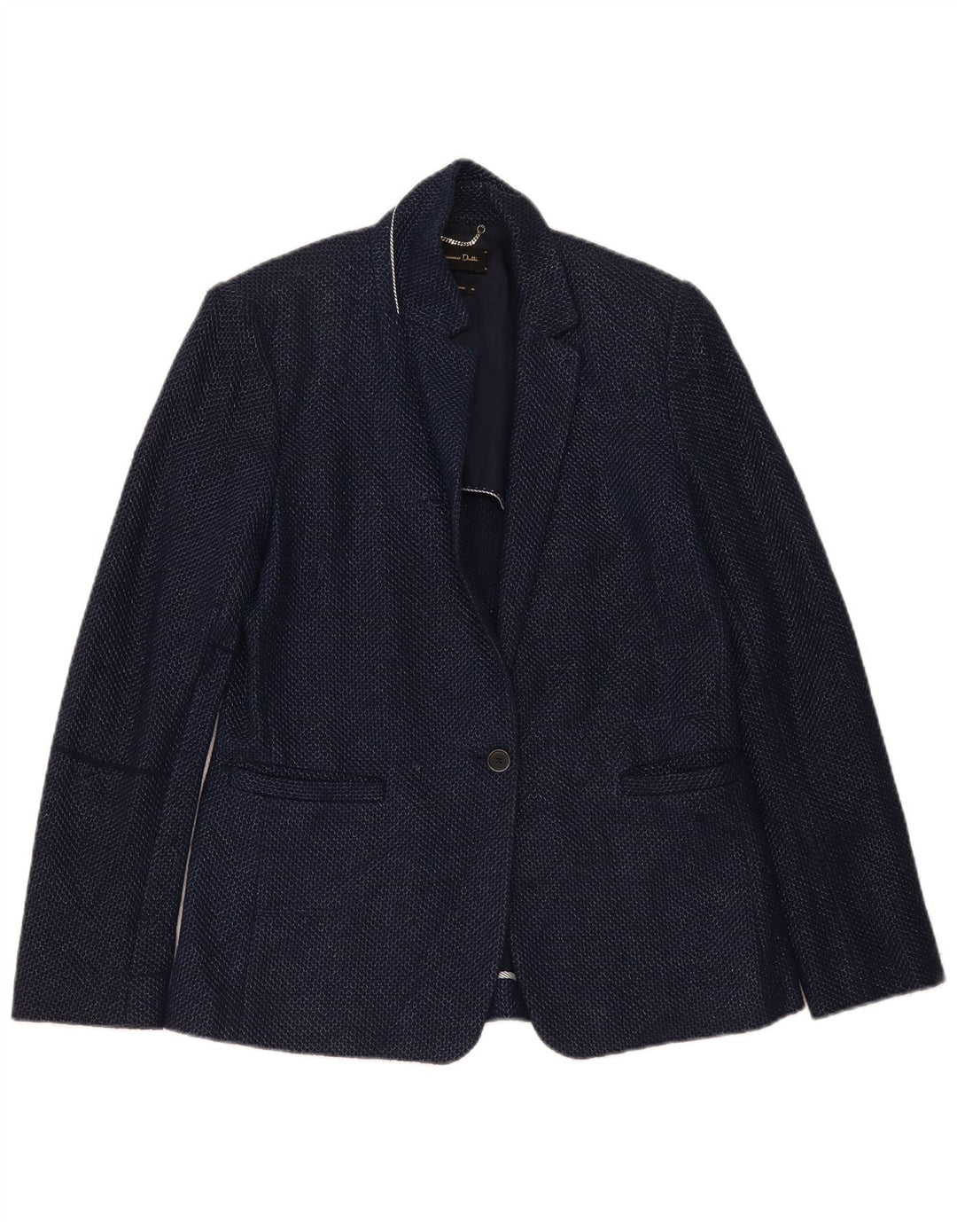 Massimo Dutti Veste Blazer 1 Bouton Femme EU 40 Coton Bleu Marine Moyen