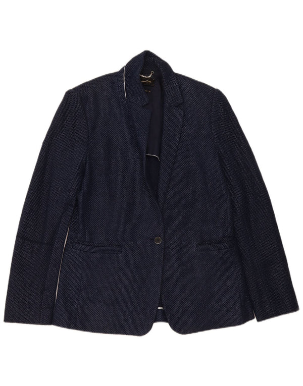 Massimo Dutti Veste Blazer 1 Bouton Femme EU 40 Coton Bleu Marine Moyen