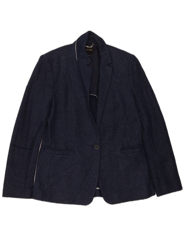 Massimo Dutti Veste Blazer 1 Bouton Femme EU 40 Coton Bleu Marine Moyen