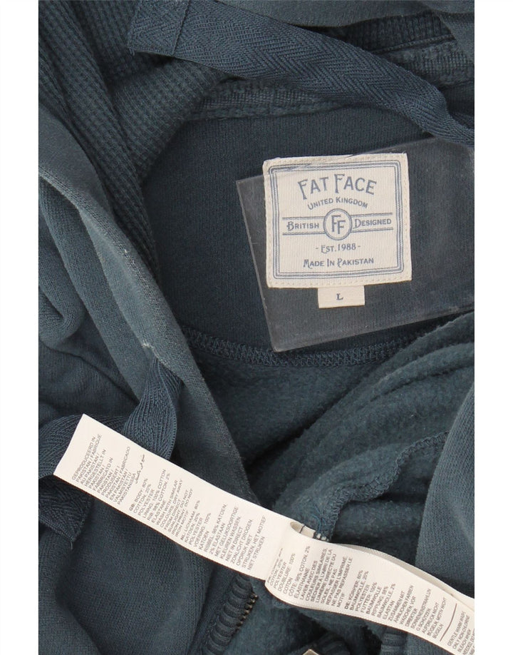 Fat Face Pull à capuche zippé pour homme Grand coton vert