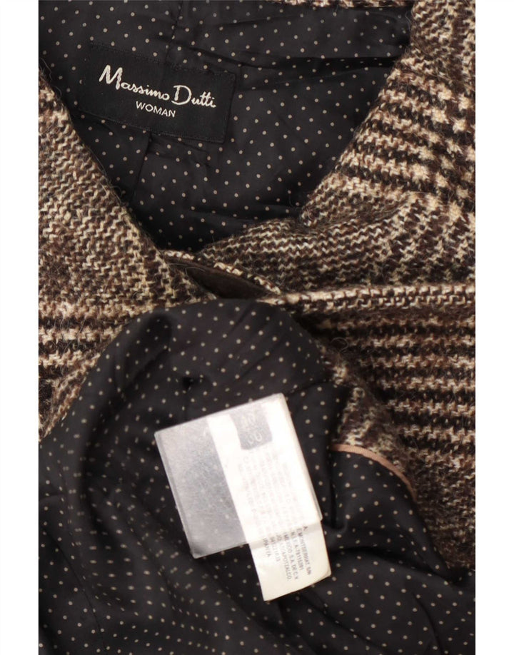 Massimo Dutti Manteau croisé pour femme EU 40 Pied de poule marron moyen