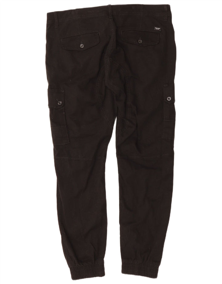JACK & JONES Pantalon Cargo Fuselé Joggers Homme W36 L29 Coton Noir