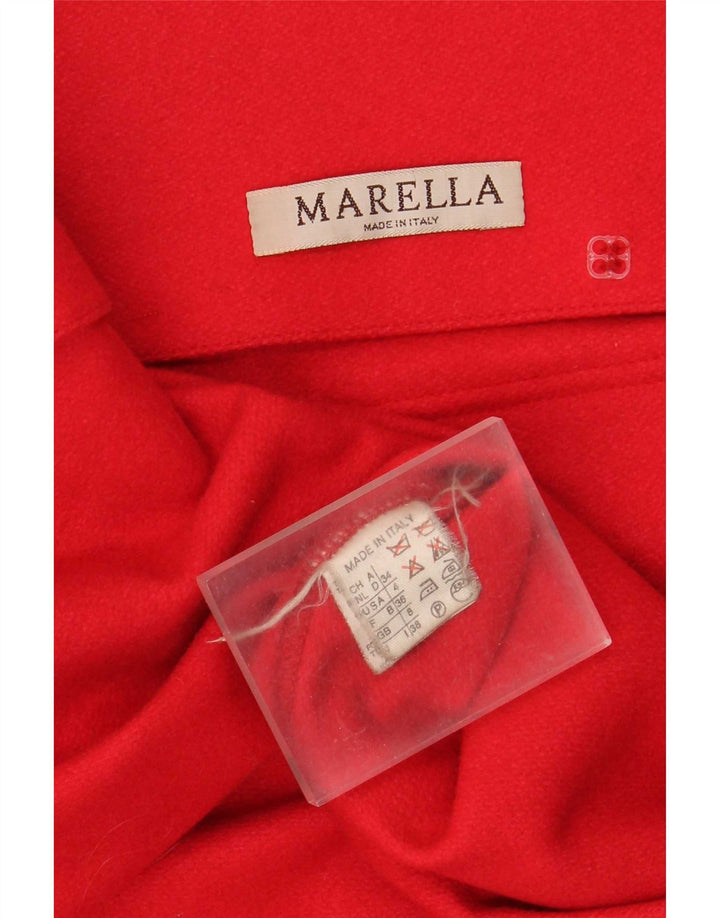 Marella Manteau surdimensionné à double boutonnage pour femme UK 8 Petite laine rouge