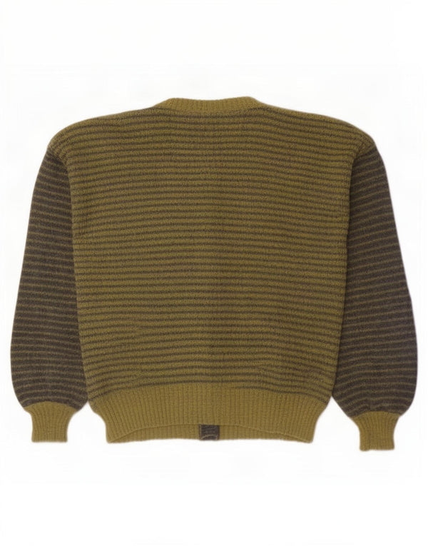 vintage Femme Cardigan Pull UK 18 XL Vert Géométrique Mohair