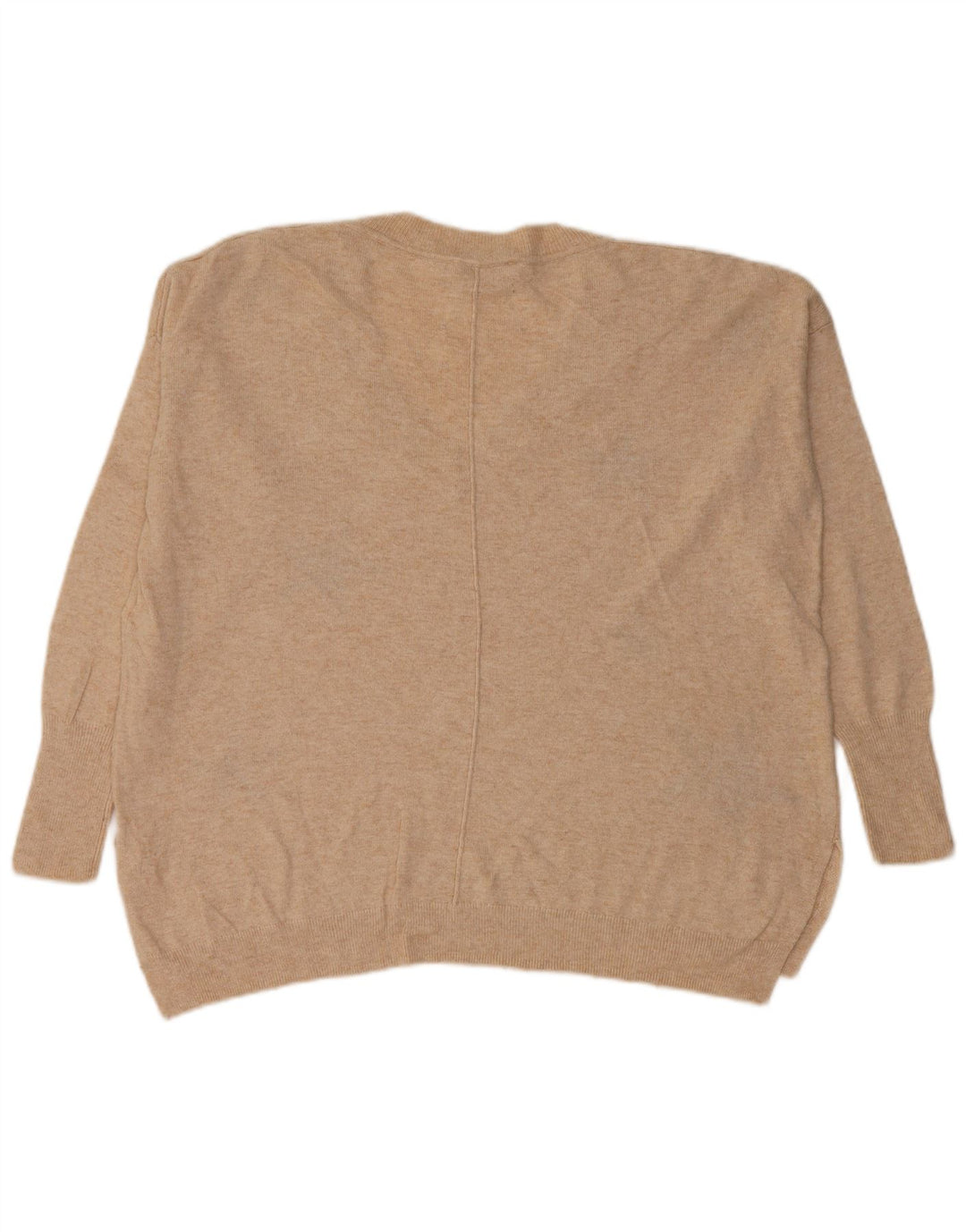 MINT VELVET Pull à col en V pour femme Motif abstrait UK 10 Petit Beige
