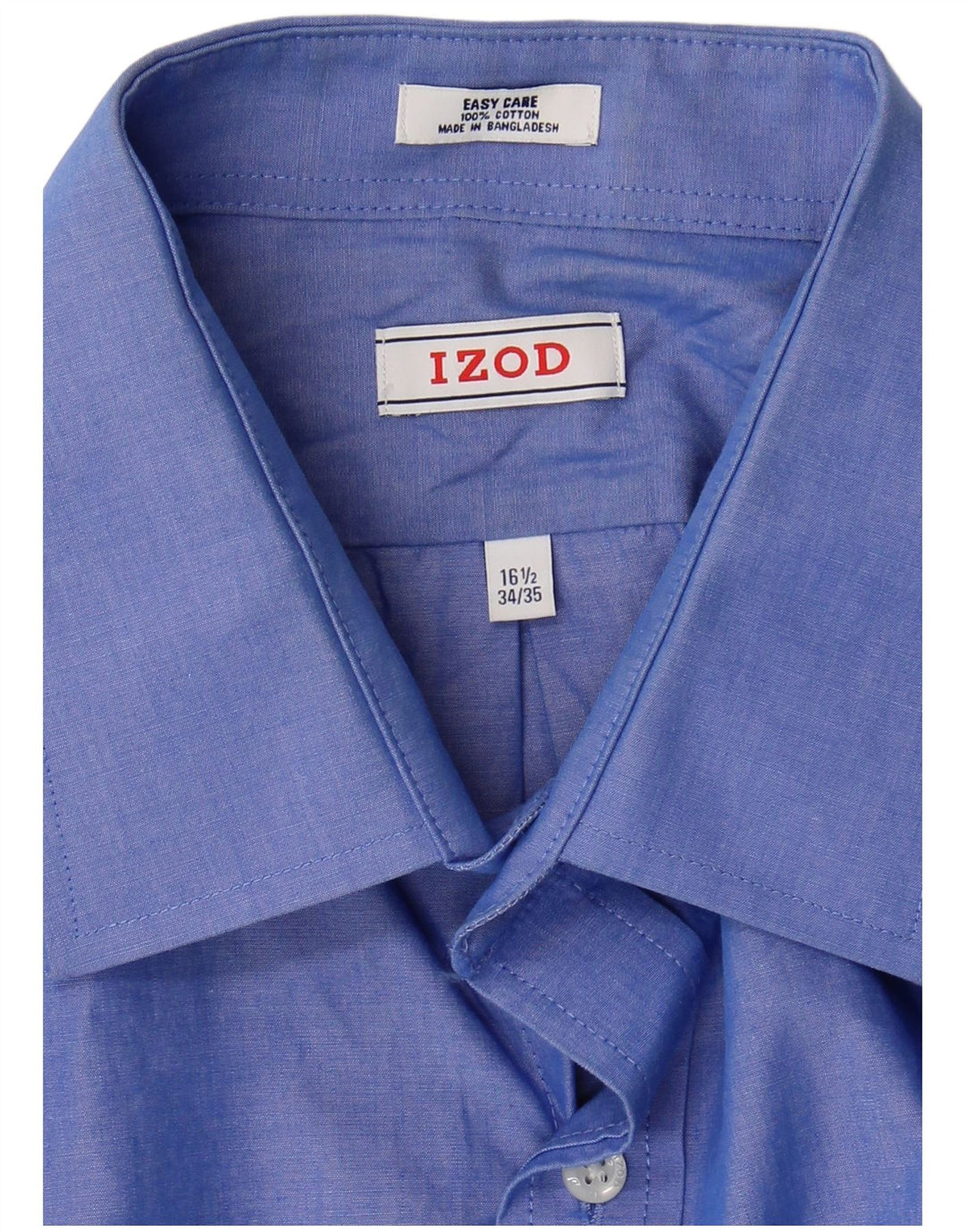 Izod Chemise facile d’entretien pour hommes Taille 16 1/2 Grand coton bleu