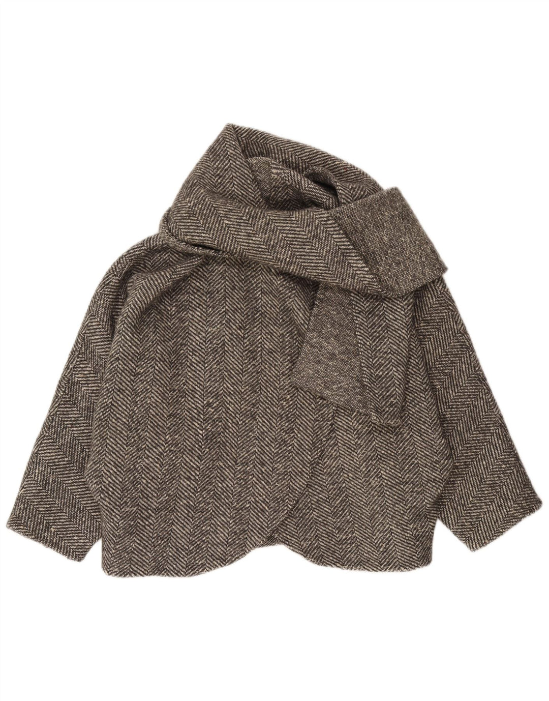 Veste Boléro surdimensionnée femme vintage UK 16 Grand chevron gris