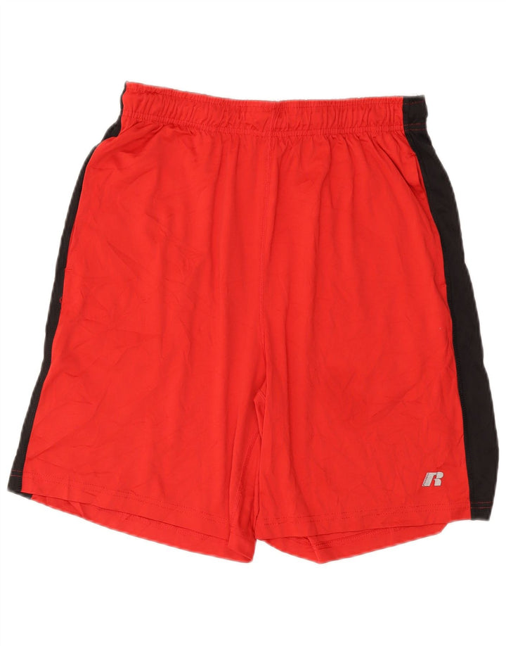 RUSSELL ATHLETIC Short de sport pour homme en polyester color block rouge moyen