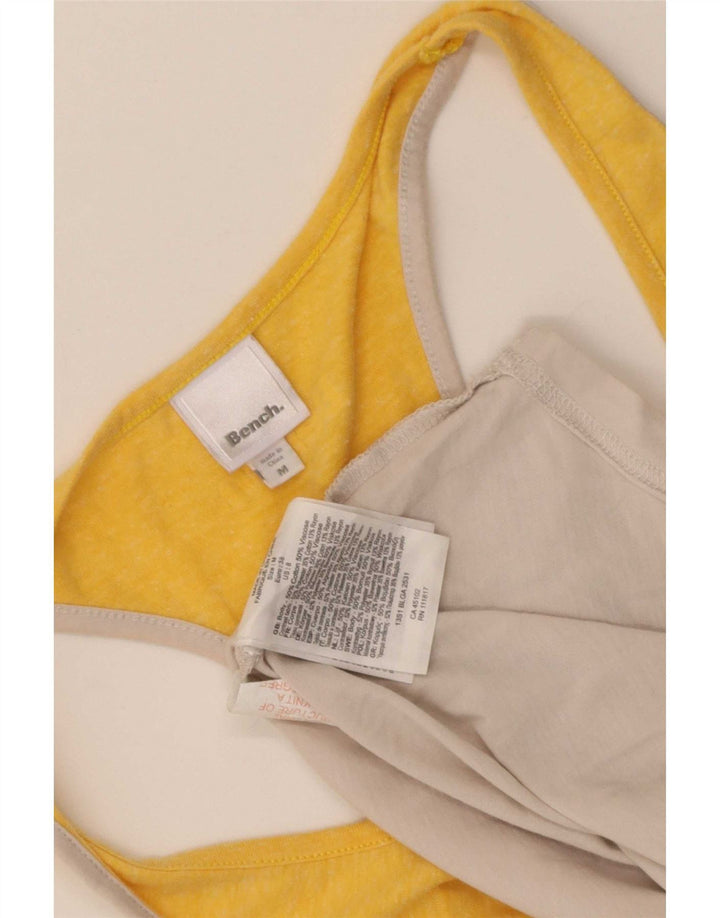 Bench Débardeur Femme UK 12 Coton Colorblock Jaune Moyen