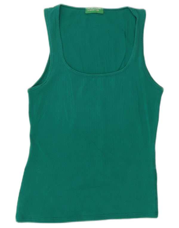 Benetton Débardeur Femme UK 6 XS Vert Coton