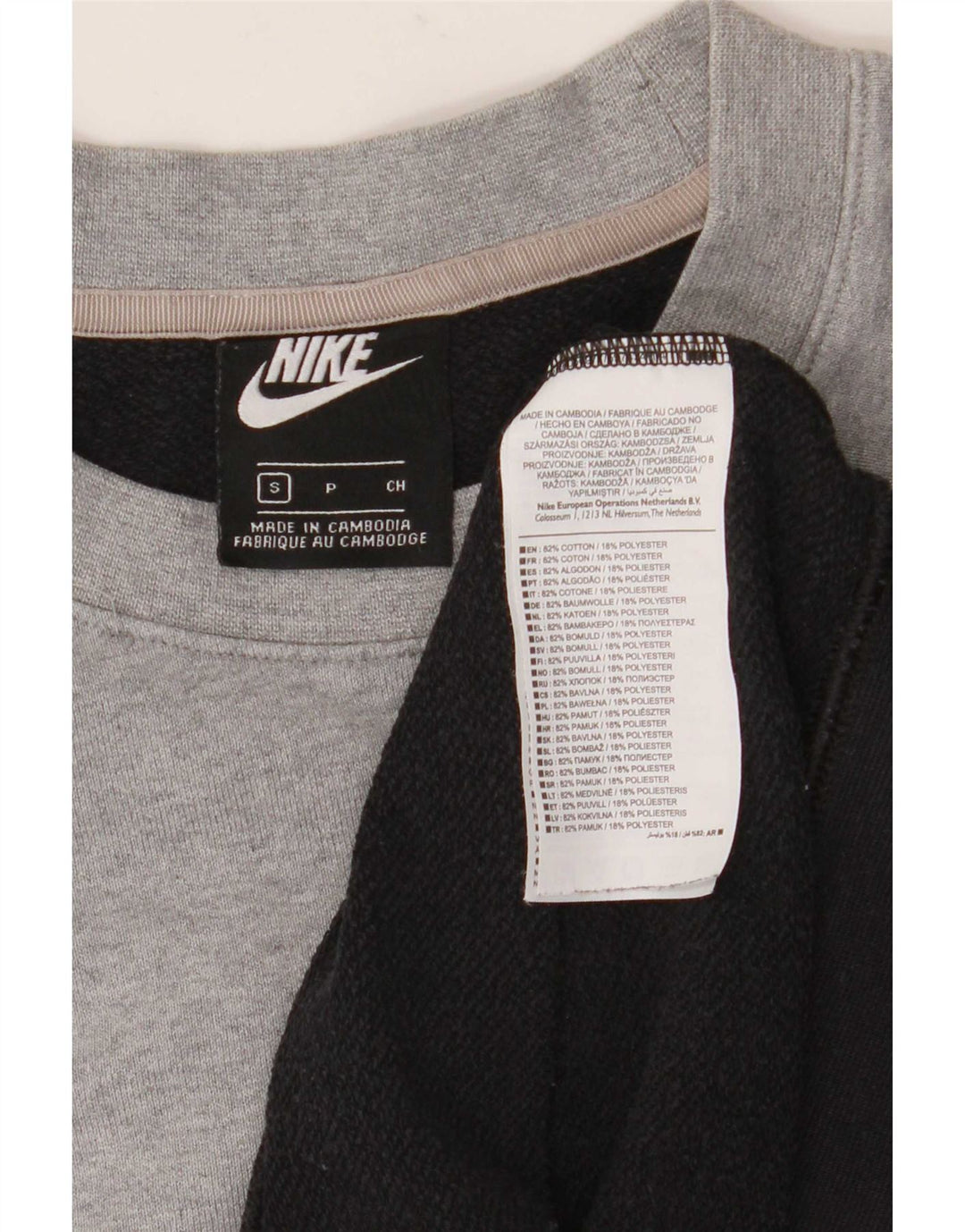 Nike Sweat-shirt graphique pour homme en coton color block Noir Taille S