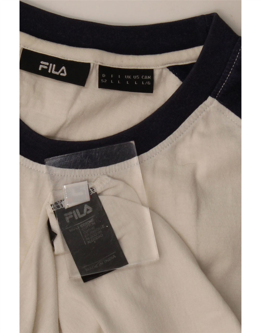 FILA T-shirt graphique pour hommes, grand, en coton color block blanc