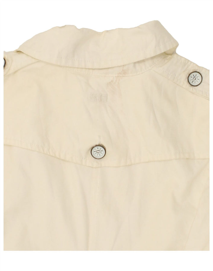 NAPAPIJRI Womens Double Breasted Coat UK 14 Large Off White Cotton Vintage Napapijri and Second-Hand Napapijri from Messina Hembry 