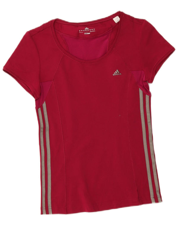 Adidas Climacool T-shirt pour femme UK 12 Rouge moyen Polyester Sports