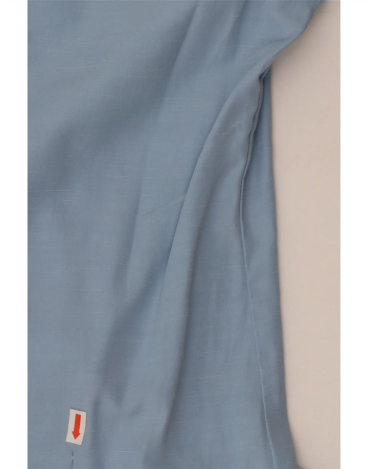VINTAGE Chemise Femme UK 12 Bleu Moyen
