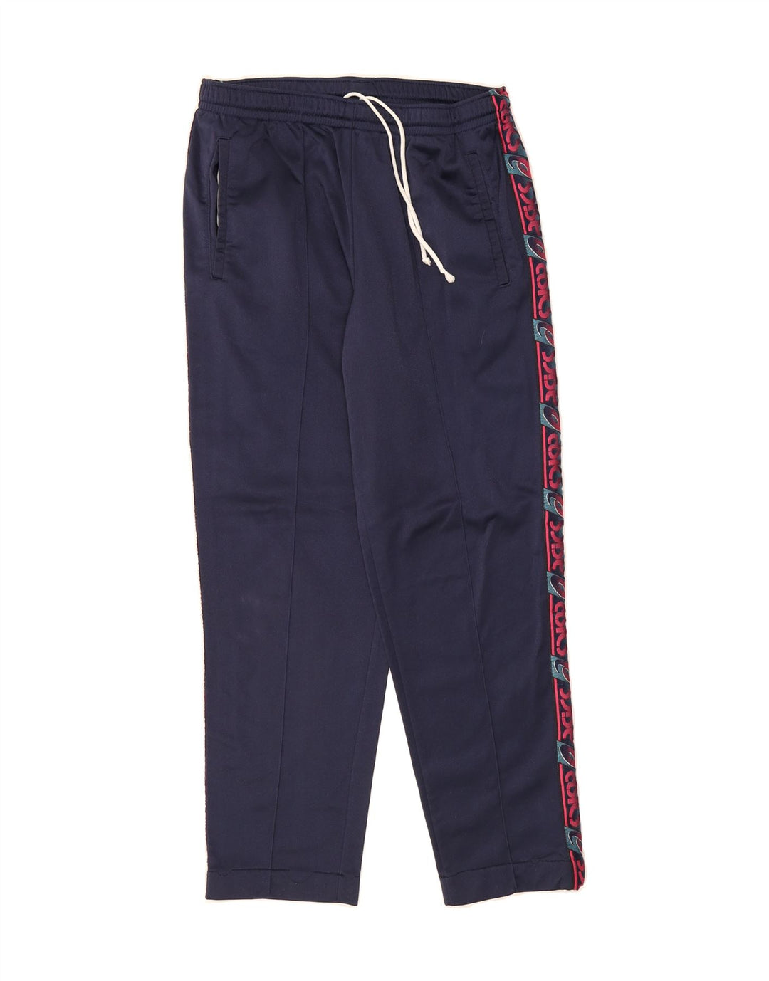 ASICS Mens Graphic Tracksuit Trousers IT 50 Medium  Navy Blue Polyamide Vintage Asics and Second-Hand Asics from Messina Hembry 