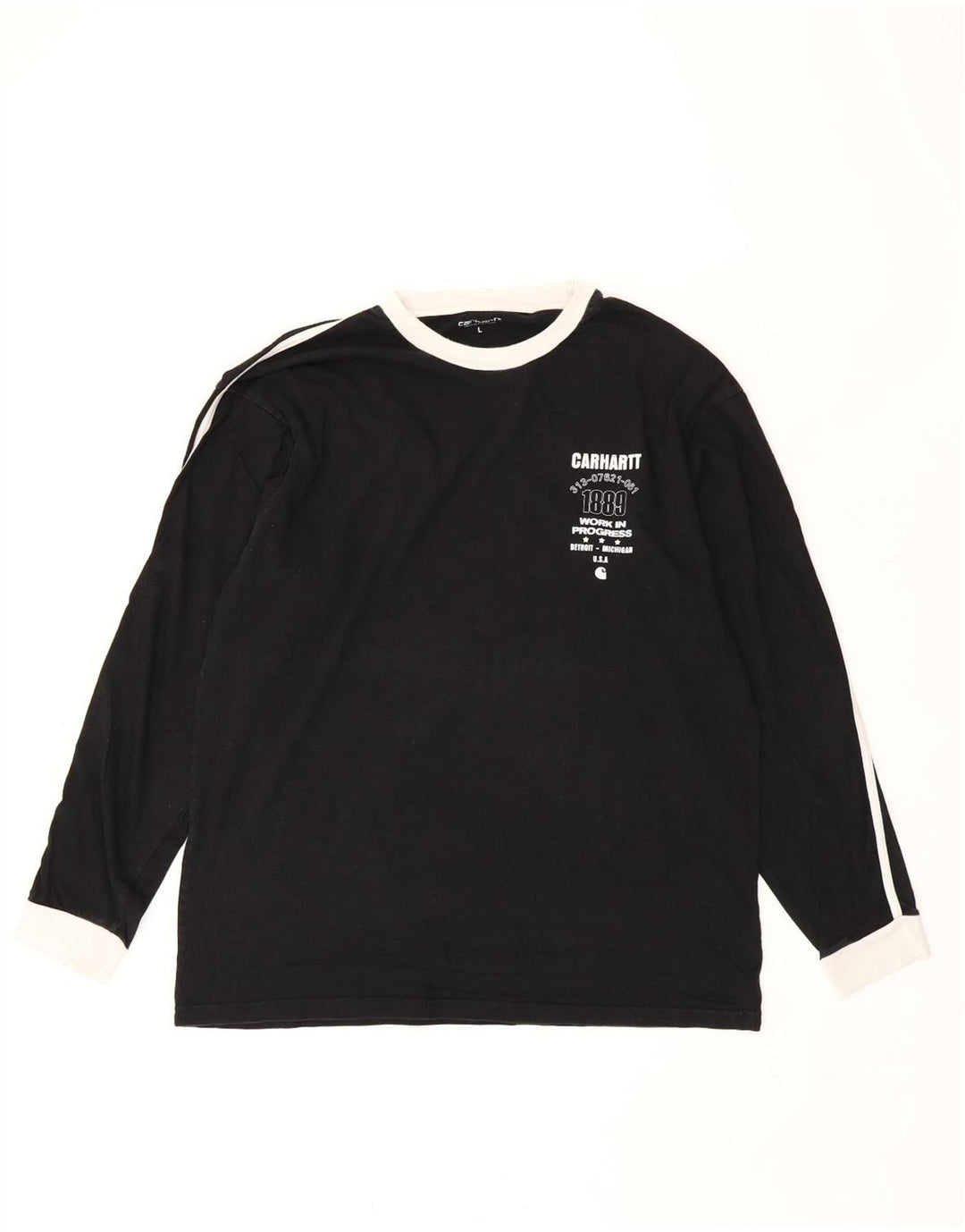 CARHARTT Haut graphique à manches longues pour hommes, grand rayé noir