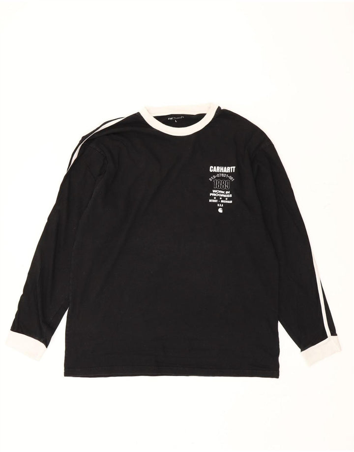 CARHARTT Haut graphique à manches longues pour hommes, grand rayé noir
