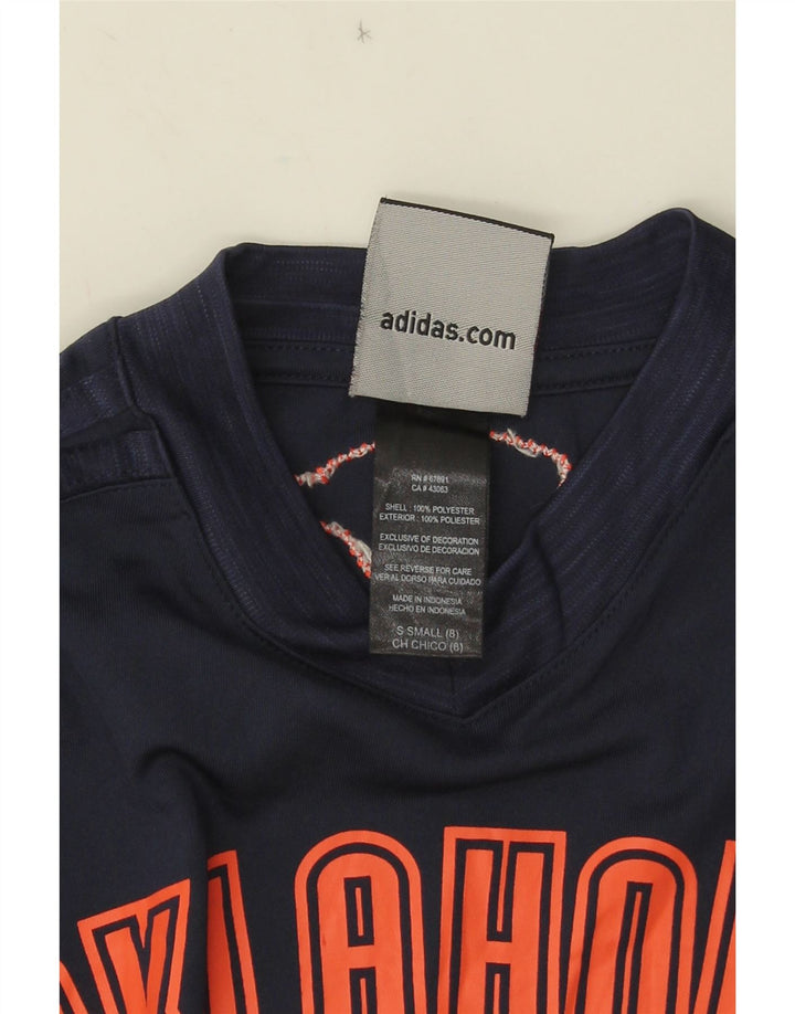 Adidas Boys Graphic Top Manches Longues 7-8 ans Petit Bleu Marine