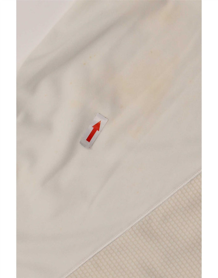 Adidas Polo Femme UK 14 Medium Blanc Colorblock Polyester