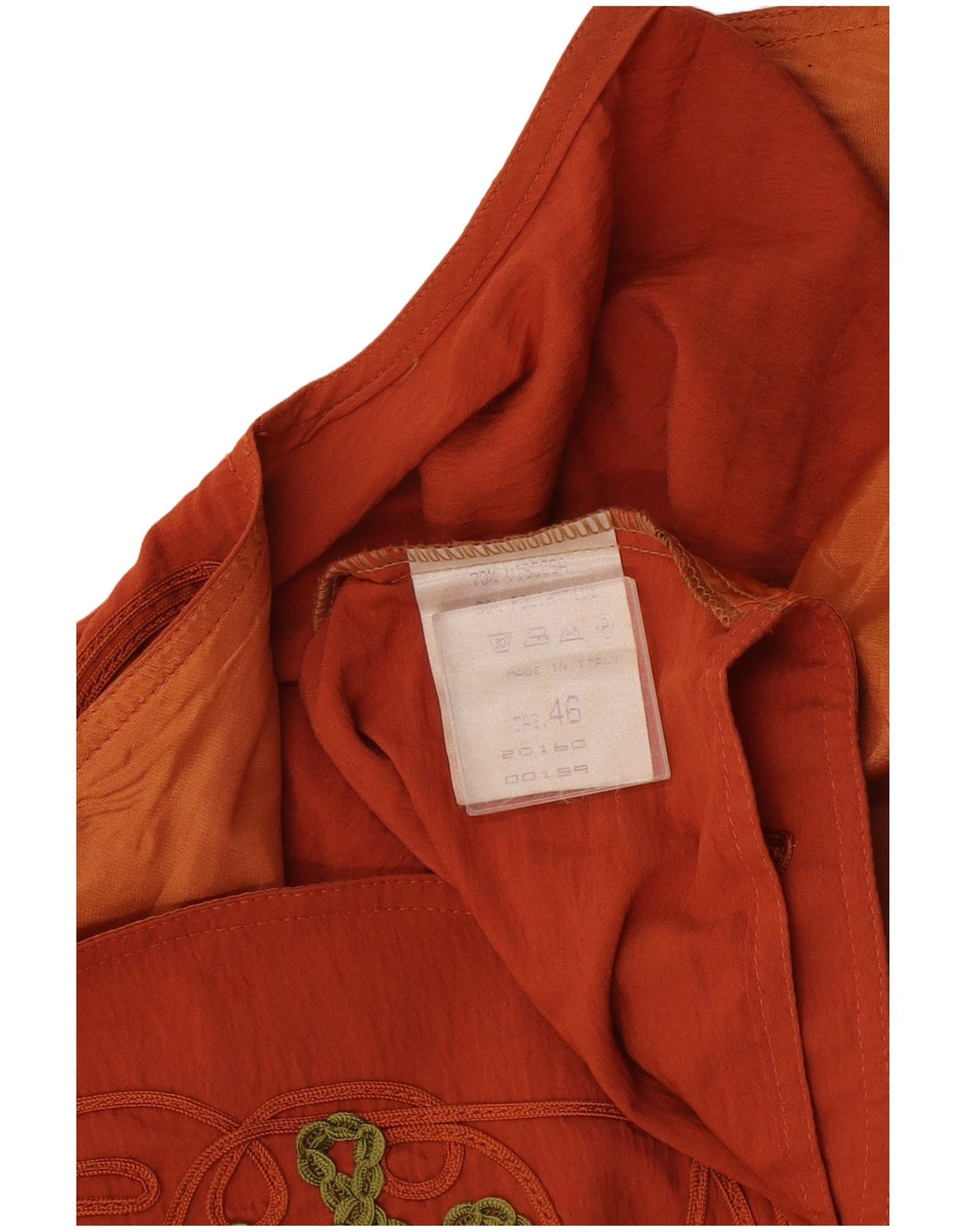 vintage Femme Crop Gilet IT 46 Grande Viscose Orange