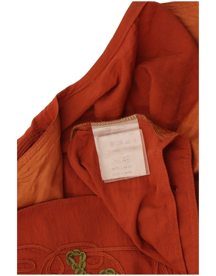vintage Femme Crop Gilet IT 46 Grande Viscose Orange