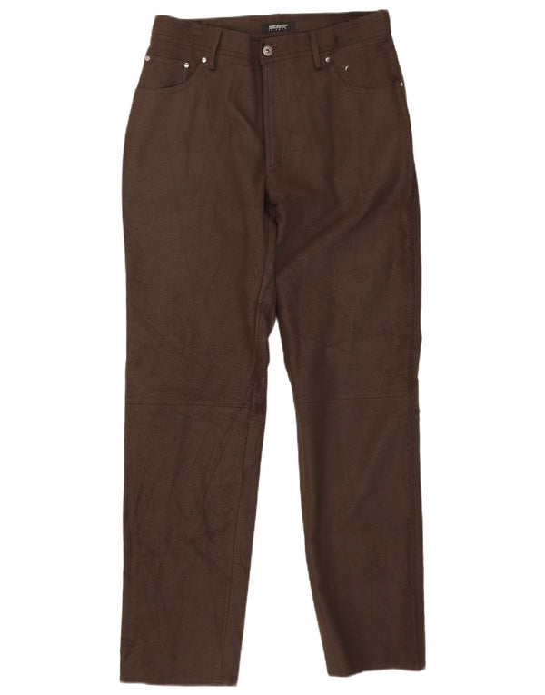 John Devin Pantalon fuselé en simili cuir pour homme EU 50 Large W32 L32 Marron